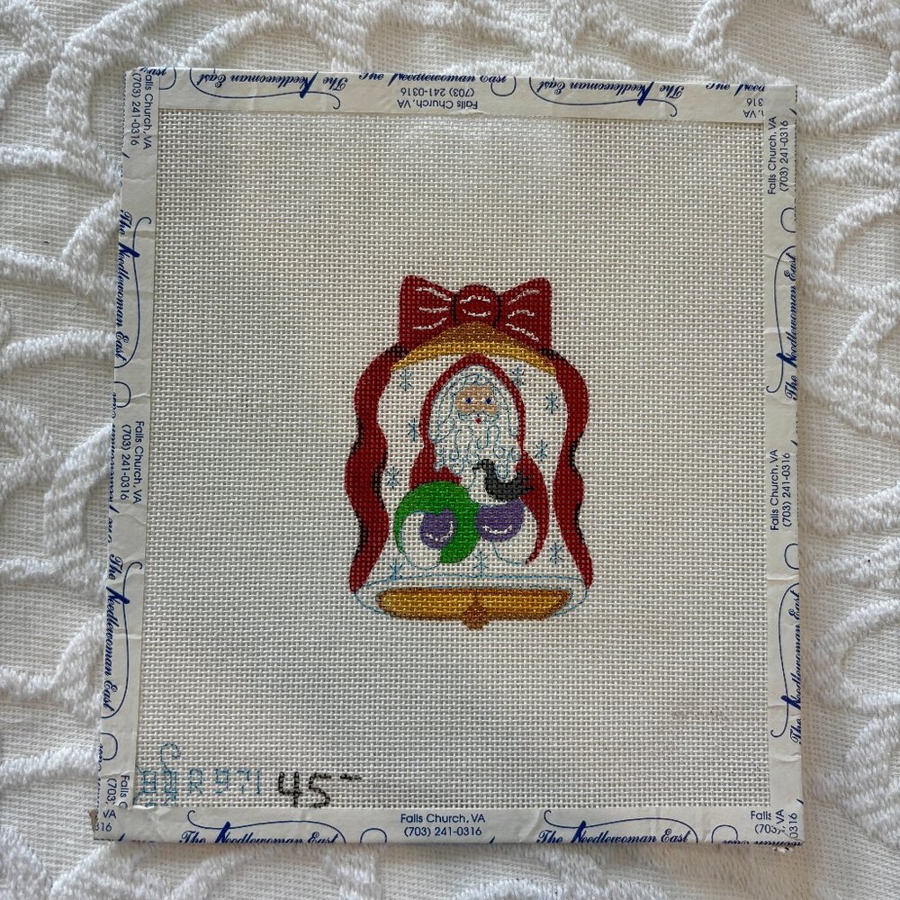 Santa Claus Bell Needlepoint Canvas